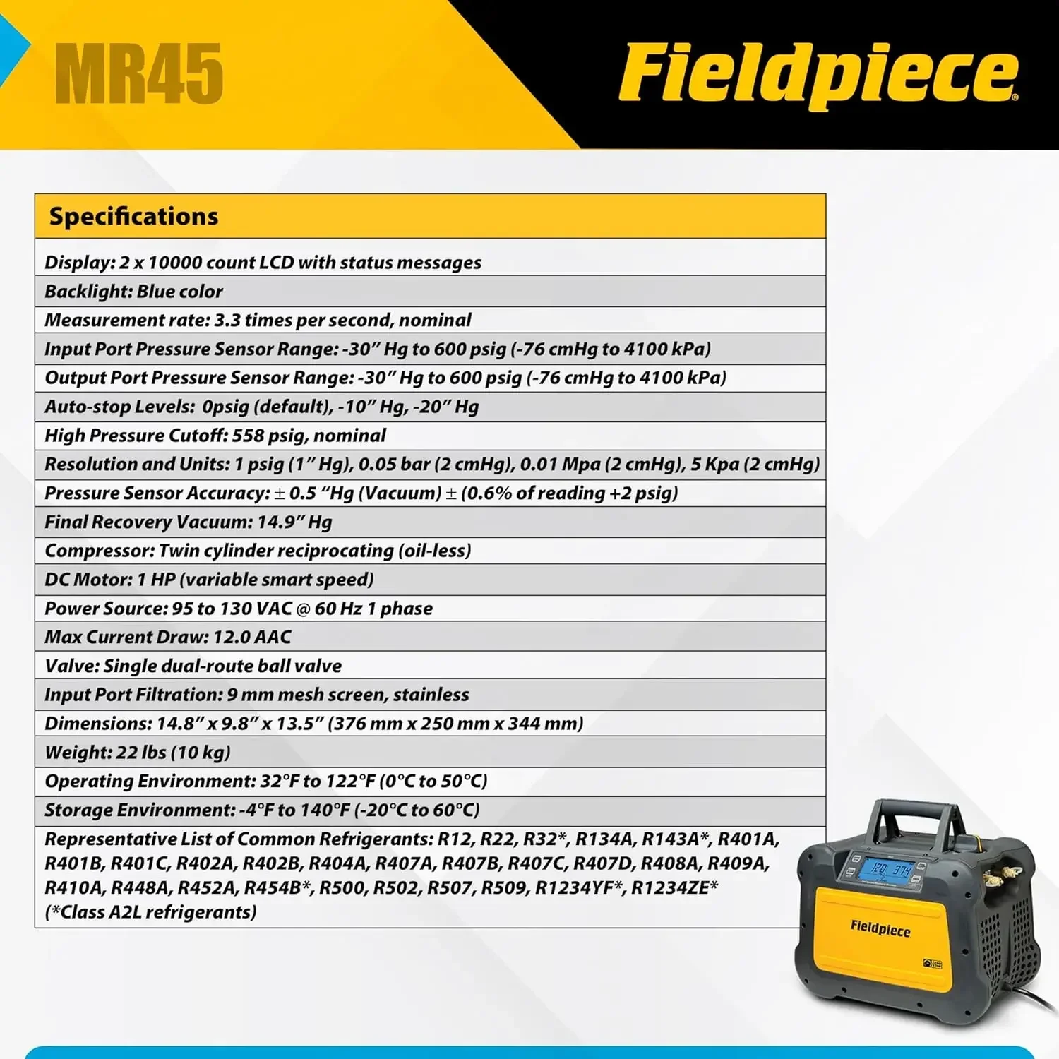 Fieldpiece - MR45 Mesin Pemuli - Coolant Flush Machine ulasan dan harga